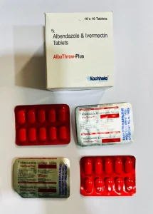Alba Throw Plus Albendazole & Ivermectin Tablets (400 mg + 6 mg) – Pack of 100 Tablets